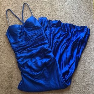 Caché royal blue silk gown